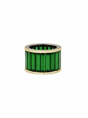 Freida Rothman Midnight Green Baguette Cigar Band Size 10 - NWT $395 MSRP